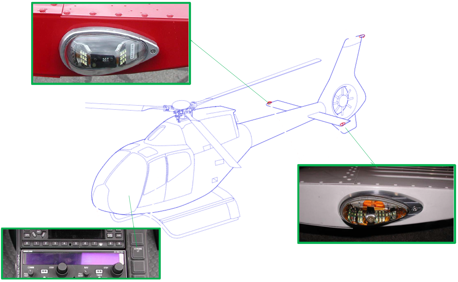 Airbus EC120 Position Strobe lights Swiss Helicopter Engineering